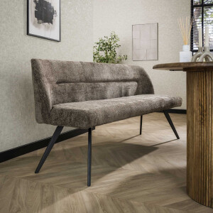 LifestyleFurn Eetkamerbank 'Lavonne' Chenille, 188cm, kleur Taupe