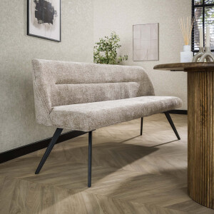 LifestyleFurn Eetkamerbank 'Lavonne' Rich stof, 188cm, kleur Zand