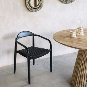 Kave Home Tuin / Eetkamerstoel 'Nina', kleur Zwart