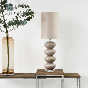 Rivièra Maison Tafellamp 'Beaugrand' Glas, kleur Beige (excl. kap)