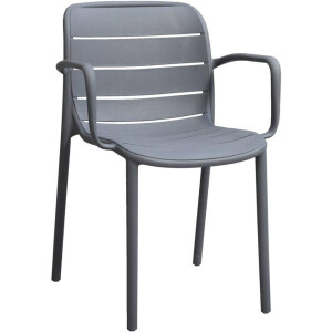 Leen Bakker - Stapelstoel Nice - /antraciet - Kunststof - Grijs - 54x57x80 Cm