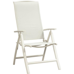 Leen Bakker - Terrasstoel Cannes 7-standen - Mat Zand - Textileen/Aluminium - Beige - 67x60x114 Cm