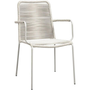 Leen Bakker - Stapelstoel Isola - /rope Zand - 85x53x64 Cm - Metaal - Beige