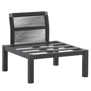 Leen Bakker - Loungestoel Middenelement Ardeche - 78x72x66 Cm - Rope/Aluminium - Grijs