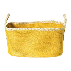 Mand colors rechthoekig - geel/bruin - 16x30x20 cm