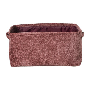 Mand chenille - rood - 36x26x18 cm