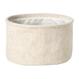 Mand chenille rond - wit - ø30x18 cm