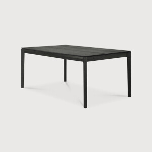 Ethnicraft Uitschuifbare Eettafel 'Bok' Gevernist Eikenhout, 160/240 x 90cm, kleur Zwart