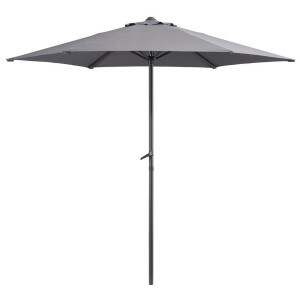 Leen Bakker - Parasol Blanca - Antraciet - Ø250 Cm - Polyester/Aluminium - Grijs