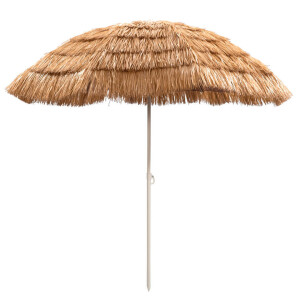 Leen Bakker - Parasol Palm Beach - Naturel - Ø200 Cm - Metaal/Polyester - Bruin