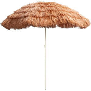 Leen Bakker - Parasol Palm Beach - Terracotta - Ø200 Cm - Polyester/Metaal - Bruin