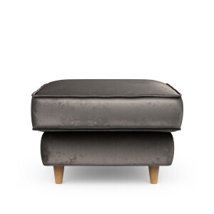 Rivièra Maison Hocker 'Kendall' Velvet, kleur Grimaldi Grey