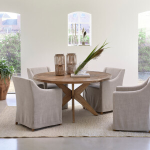 Rivièra Maison Ronde Eettafel 'Portland' Eikenhout, 150 cm, kleur Bruin