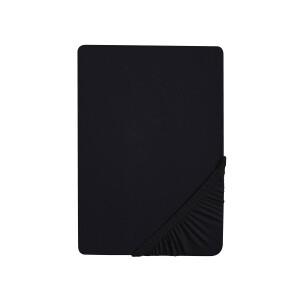 Biberna Jersey hoeslaken (Zwart, 180-200 x 200 cm)