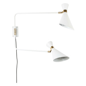 Zuiver Wandlamp 'Double' 2-lamps, kleur Wit