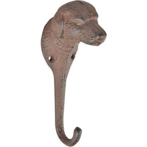 Kapstok Hond - 15 x 5 cm - Gietijzer - Roestbruin