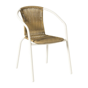 Stapelbare tuinstoel Tim - bruin/wit - 73x53x62 cm