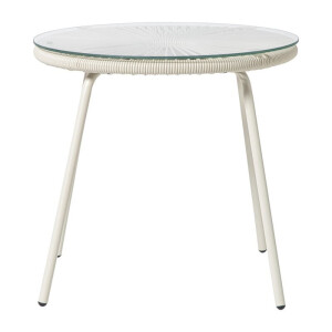 Tuintafel Hawaii - wit/transparant - ø45x42 cm