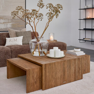 Rivièra Maison Salontafel 'Sant Mateu' Eikenhout, Set van 3 stuks