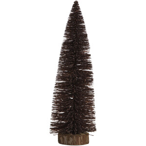 1+1 Gratis Leen Bakker - Kerstboom Met Glitters - 35 Cm Hoog - Kunststof - Bruin