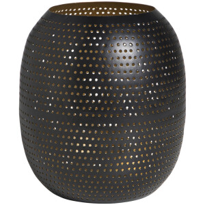 Leen Bakker - Theelichthouder Noelle - 18xØ16 Cm - Metaal - Zwart