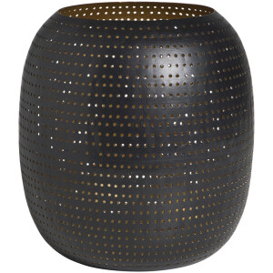 Leen Bakker - Theelichthouder Noelle - 22xØ21,5 Cm - Metaal - Zwart