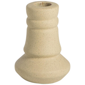 15% korting - Leen Bakker - Kandelaar Malmo Licht Bruin - 10xØ7 Cm - Keramiek - Crème#Bruin