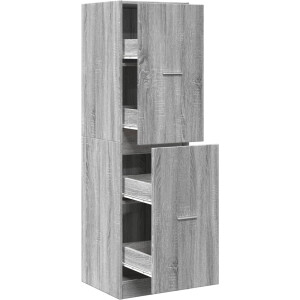 vidaXL - Apothekerskast - 40x41x144,5 - cm - bewerkt - hout - grijs - sonoma - eiken