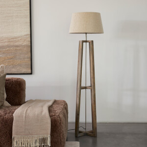 Rivièra Maison Vloerlamp 'Royalton' Mangohout, 134cm (excl. kap)