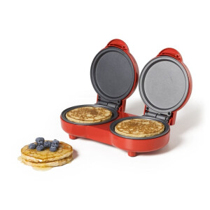 Dubbele pannenkoekenmaker - rood - 1100 watt