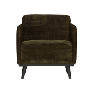 WOOOD Fauteuil 'Statement' Met Armleuning, Rib, kleur Warm Groen