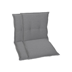 GO-DE Textil Tuinkussen (Stoelkussens voor stoelen met een lage rugleuning, Grijs)