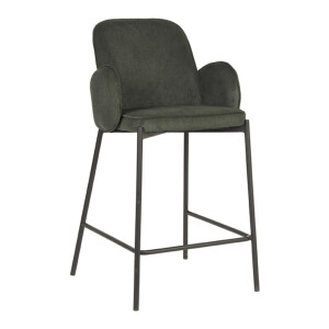 LABEL51 Barkruk 'Jari' Rib, kleur Army Green (zithoogte 65cm)