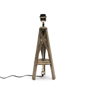 Rivièra Maison Tafellamp 'Chicago' Mangohout, 45cm hoog (excl. kap)