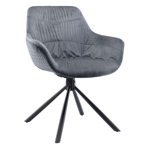 Artistiq Draaibare Eetkamerstoel 'Tyonna' Velvet, kleur Grijs