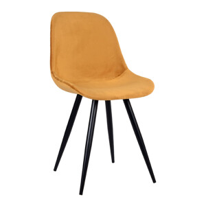 LABEL51 Eetkamerstoel 'Capri' Velvet, kleur Okergeel