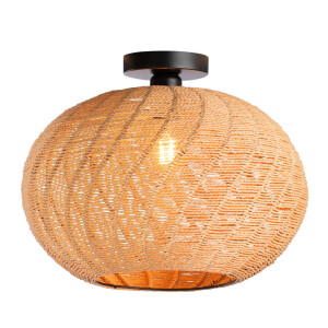 Leen Bakker - Plafondlamp Joya - Naturel - Ø40x31 Cm - Papier - Beige