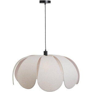 Leen Bakker - Hanglamp Belle - Off-white - 120xØ68 Cm - Metaal/Stof - Wit