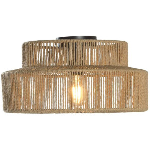 Leen Bakker - Plafonniere Willow - Naturel - E27 - 18xØ35 Cm - Papier - Bruin