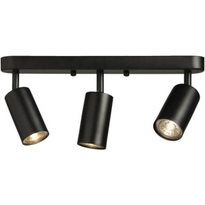 Leen Bakker - 3-spot Basic - Mat - 10xØ38 Cm - Metaal - Zwart