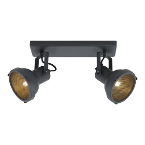 Leen Bakker - 2-Spot Riga - E14 - Metaal - Zwart