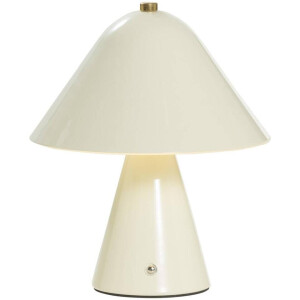 40% korting - Leen Bakker - Tafellamp Nami - Off-white - 26,5xØ19,5 Cm - Metaal - Wit - H24 Cm