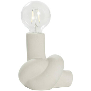 Leen Bakker - Tafellamp Knoop - Off-white - 23x15x14 Cm - Keramiek - Wit