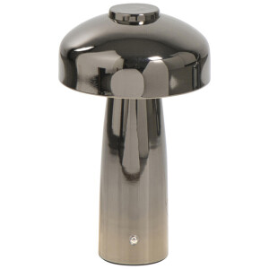 Leen Bakker - Tafellamp Tinn Antraciet USB - 25,5x15x15 Cm - Metaal - Grijs