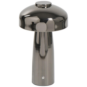 Leen Bakker - Tafellamp Tinn Antraciet USB - 25,5x15x15 Cm - Metaal - Grijs