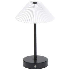 Leen Bakker - Tafellamp Delia USB LED - 27x16x16 Cm - Metaal/PVC - Zwart