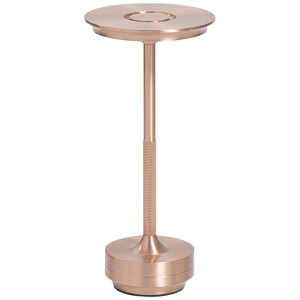 Leen Bakker - Tafellamp Lux Rosegoud USB LED - 27,5x13x13 Cm - Metaal - Roze