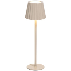 Leen Bakker - Tafellamp Scotti USB LED - Metaal - Beige - 11.5x11.5x38 Cm