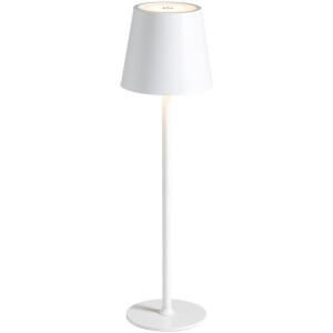 Leen Bakker - Tafellamp Lev USB LED - Metaal - Wit - 11x11x40.5 Cm