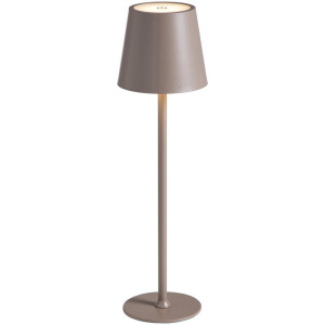 Leen Bakker - Tafellamp Lev USB LED - Metaal - Taupe - 11x11x40.5 Cm